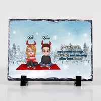 Egyedi karácsonyi gránitlap Testvéreknek szerkeszthető karakterekkel