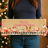 Egyedi névre szóló mézeskalács adventi kalendárium gyerekeknek