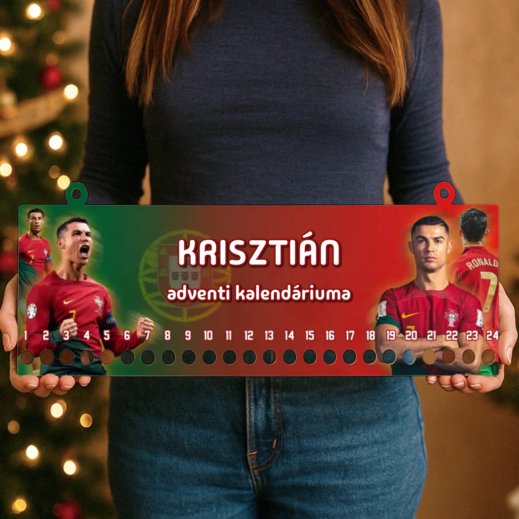 Cristiano Ronaldo adventi kalendárium egyedi névvel