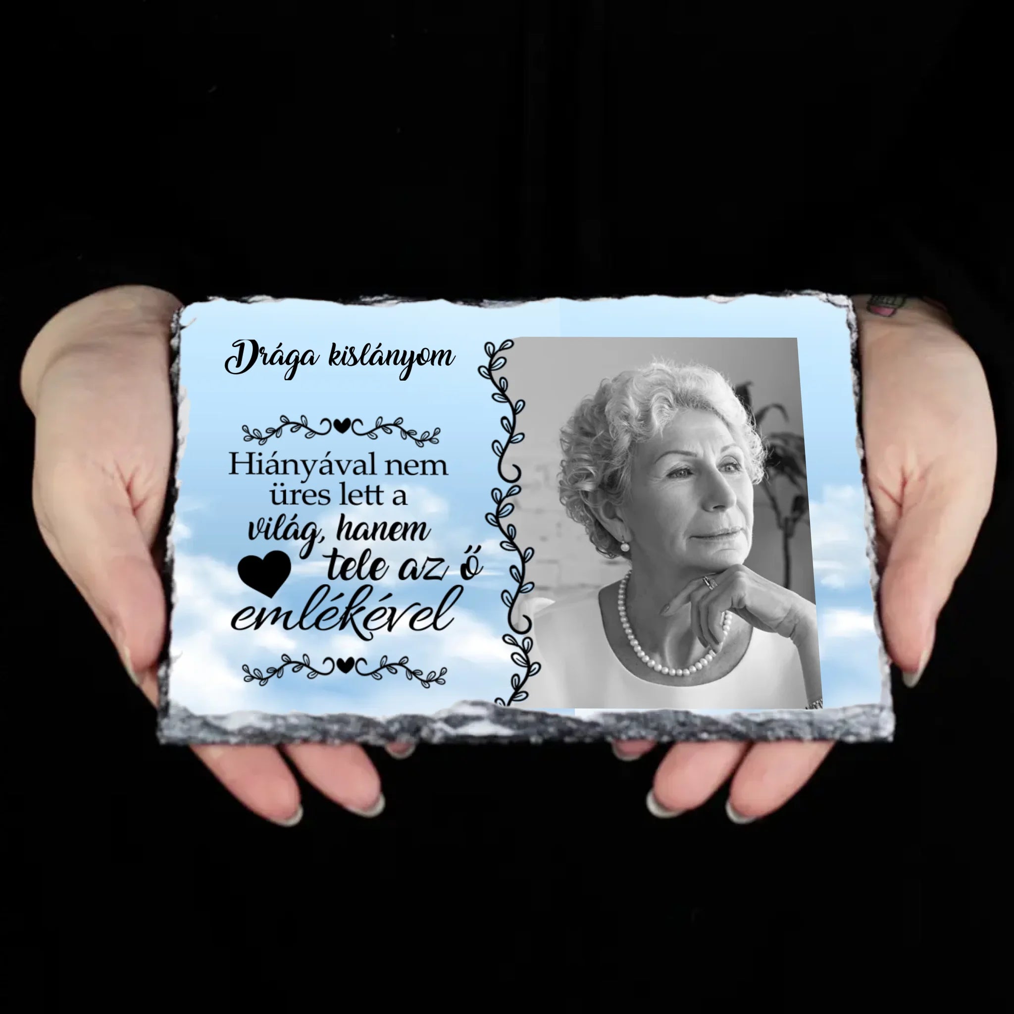 Megemlékezős gránitlap egyedi fotóval