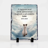 Örök tappancsnyom gránitlap cicával