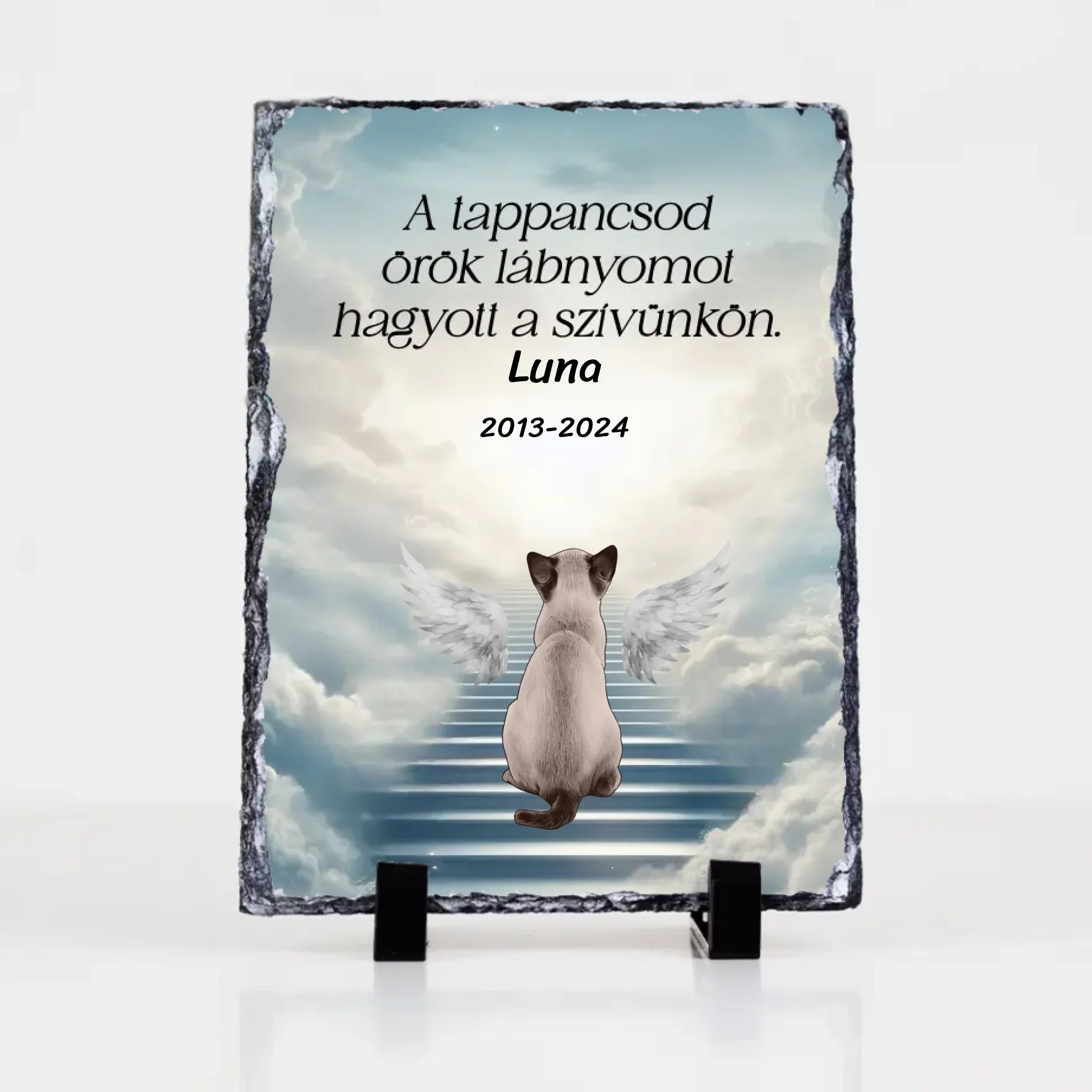 Örök tappancsnyom gránitlap cicával