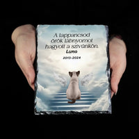 Örök tappancsnyom gránitlap cicával