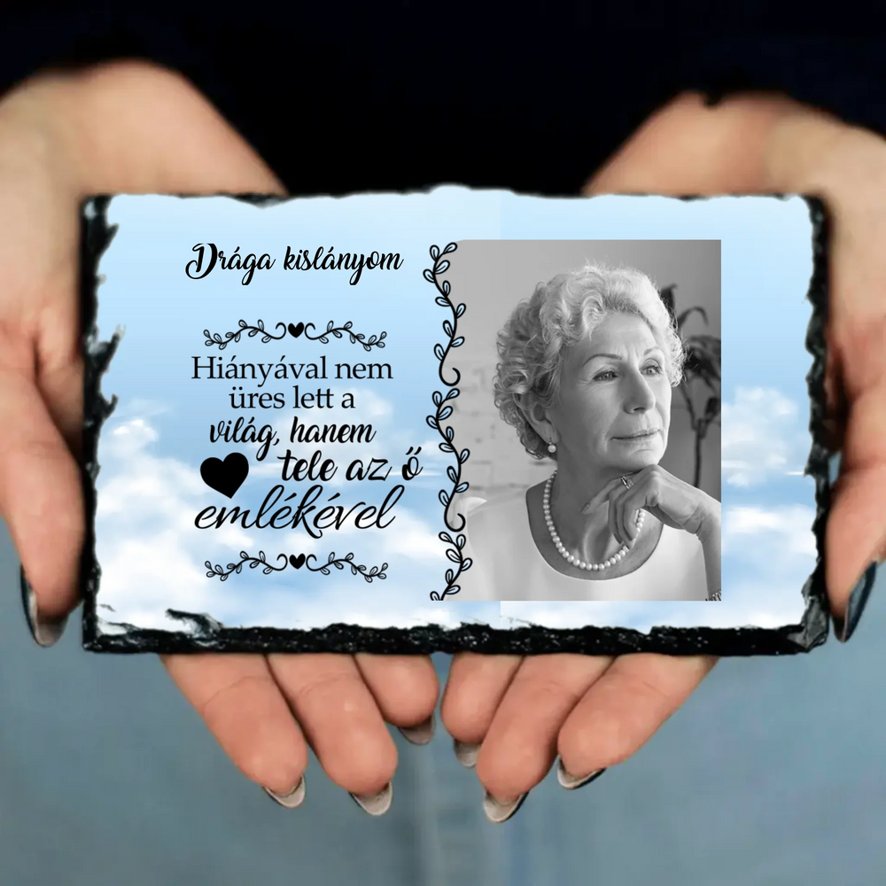 Megemlékezős gránitlap egyedi fotóval