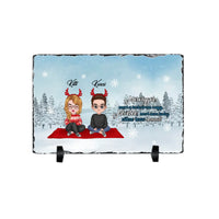 Egyedi karácsonyi gránitlap Testvéreknek szerkeszthető karakterekkel