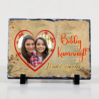 Karácsonyi ajándék gránitlap saját fotóval és felirattal a család minden tagjának