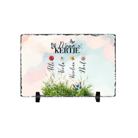 Mama kertje gránitlap szerkeszthető nevekkel és virágokkal