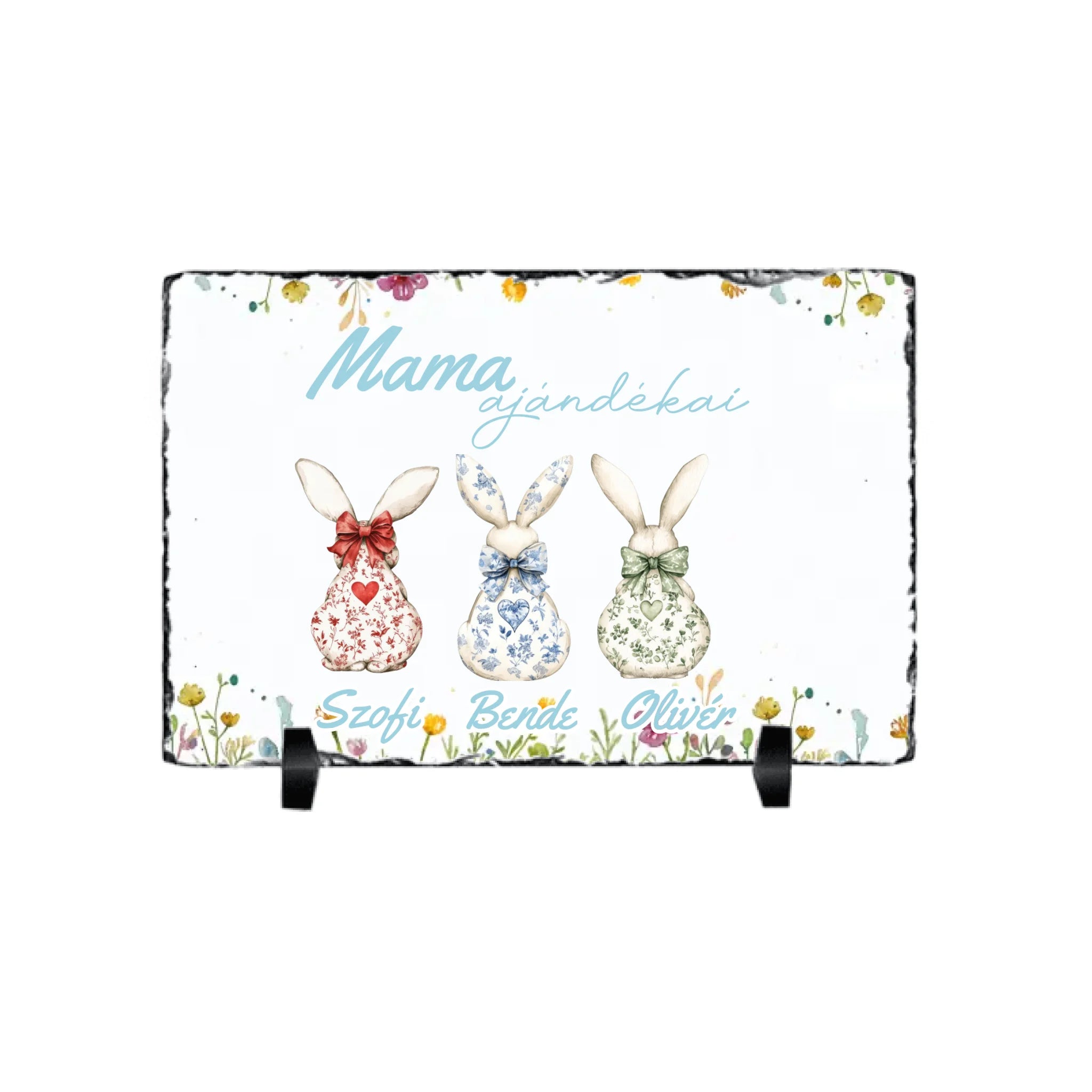 A mama ajándékai - Egyedi húsvéti ajándék gránitlap nagymamáknak nyuszis mintával