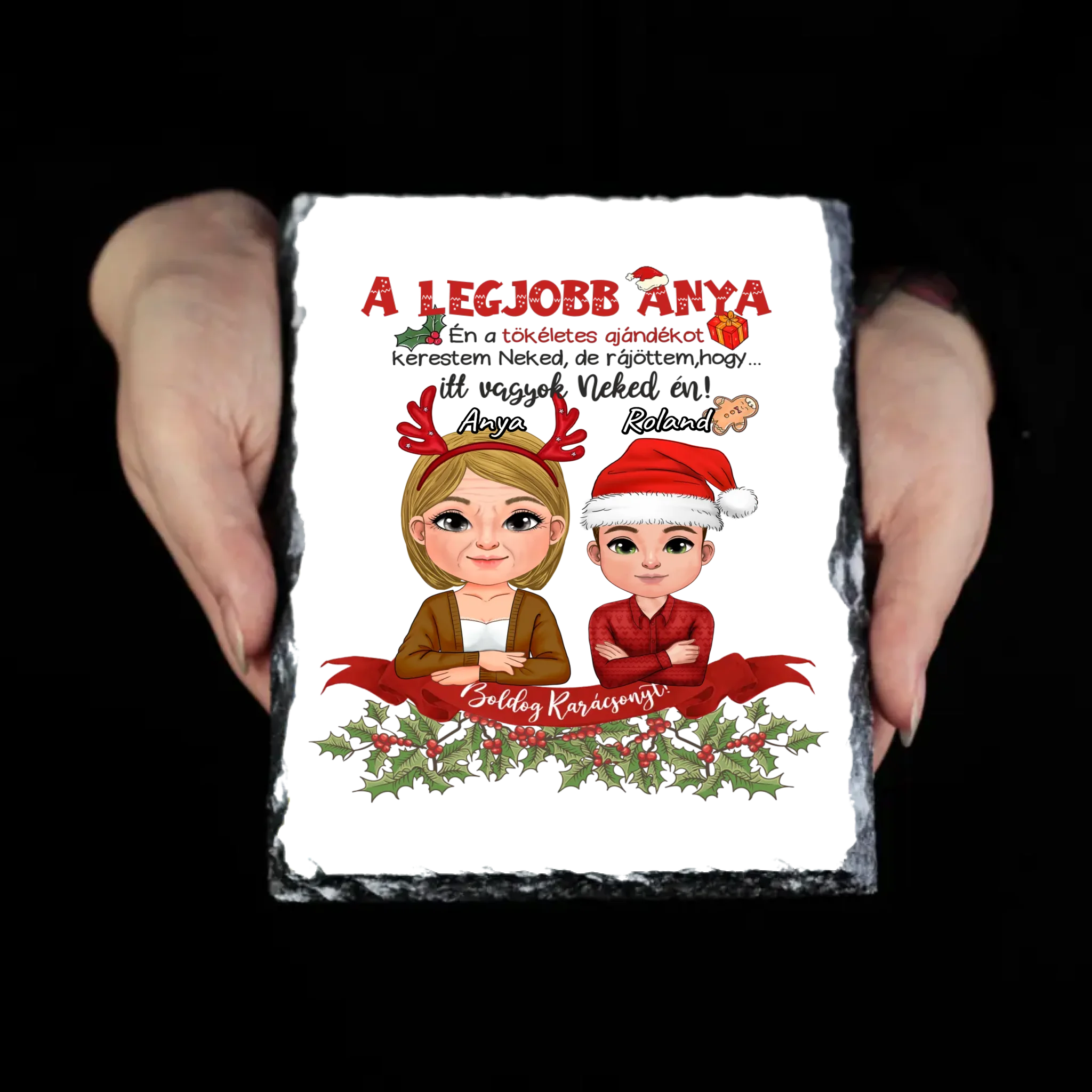 A tökéletes karácsonyi ajándékot kerestem gránitlap Anya fia karakterrel