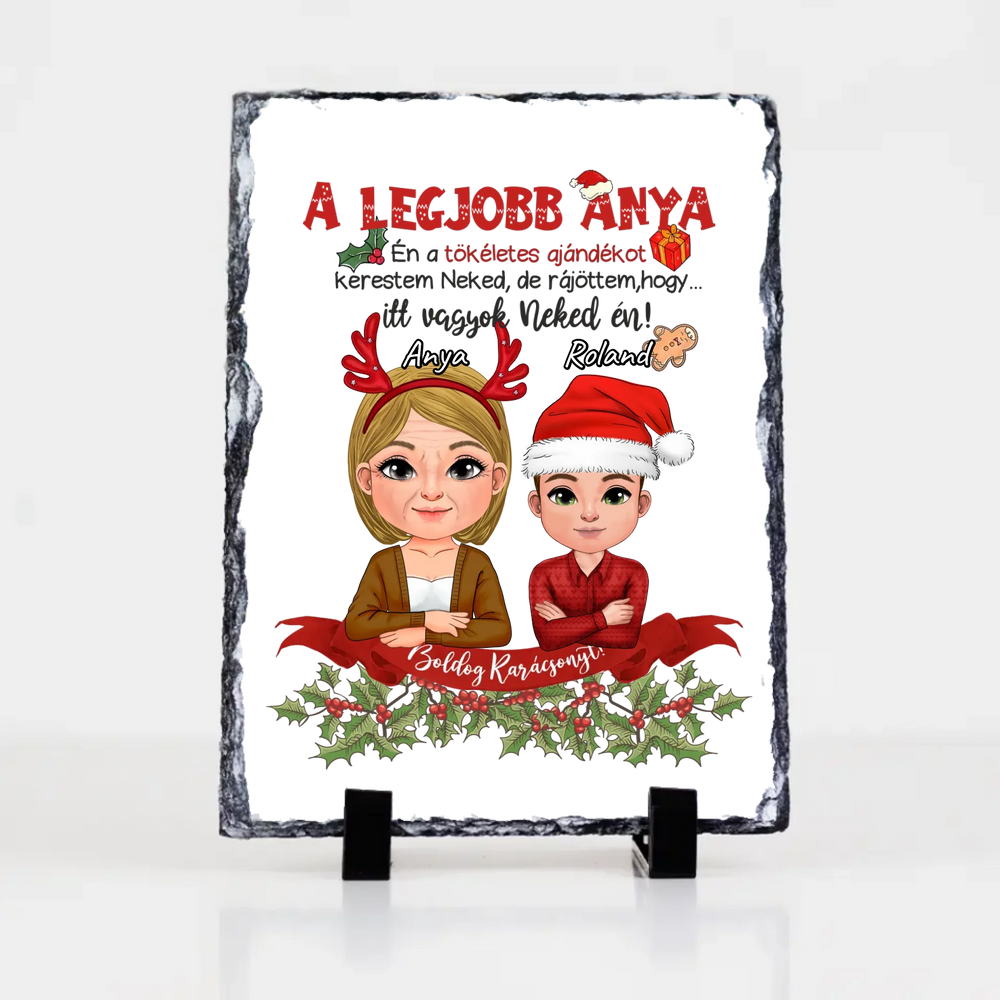 A tökéletes karácsonyi ajándékot kerestem gránitlap Anya fia karakterrel