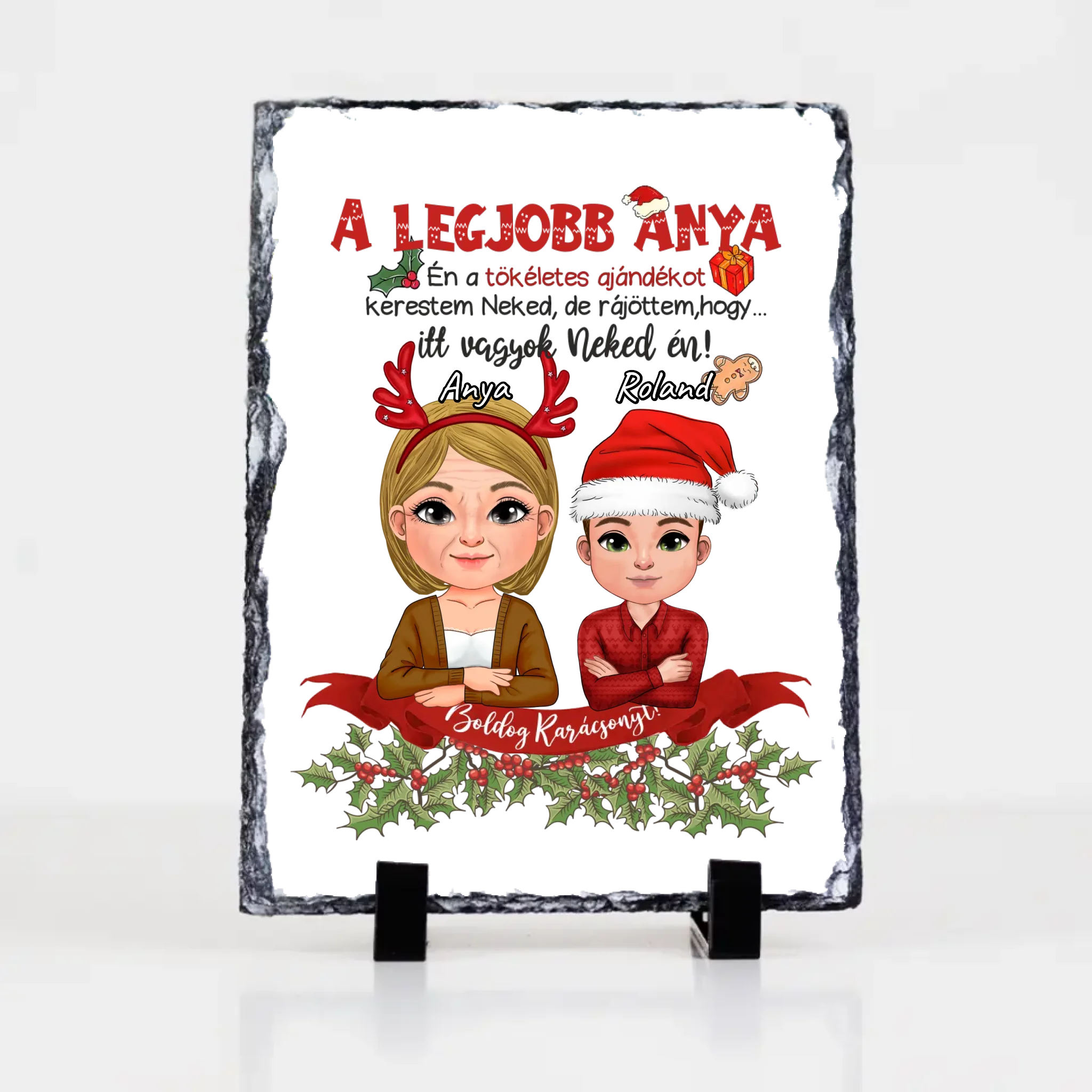 A tökéletes karácsonyi ajándékot kerestem gránitlap Anya fia karakterrel