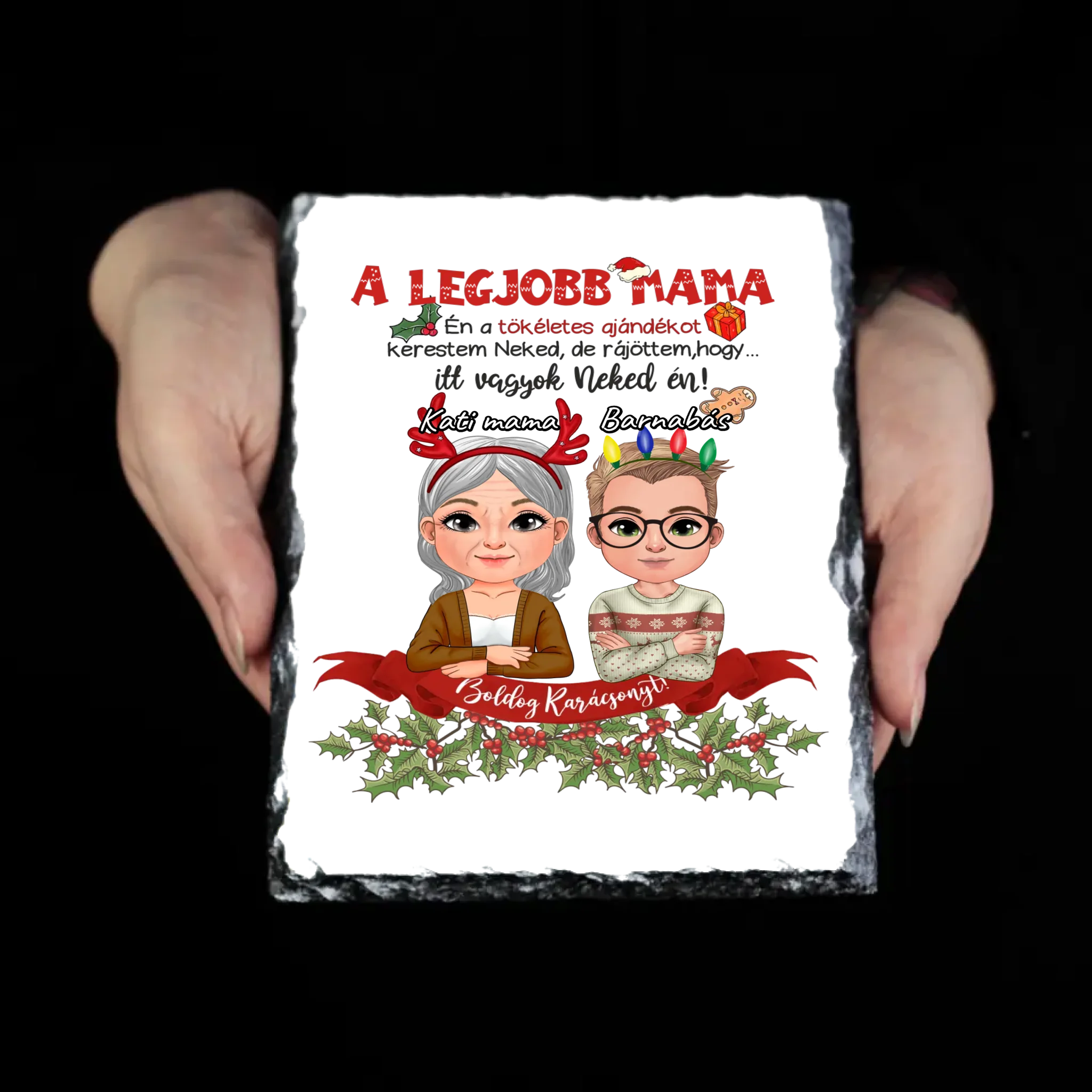 A tökéletes karácsonyi ajándékot kerestem gránitlap Mamáknak fiú unokától