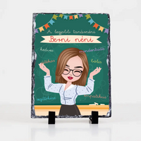 Személyre szabható ajándék - a legjobb óvó/tanárnéni gránit kép jellemzőkkel