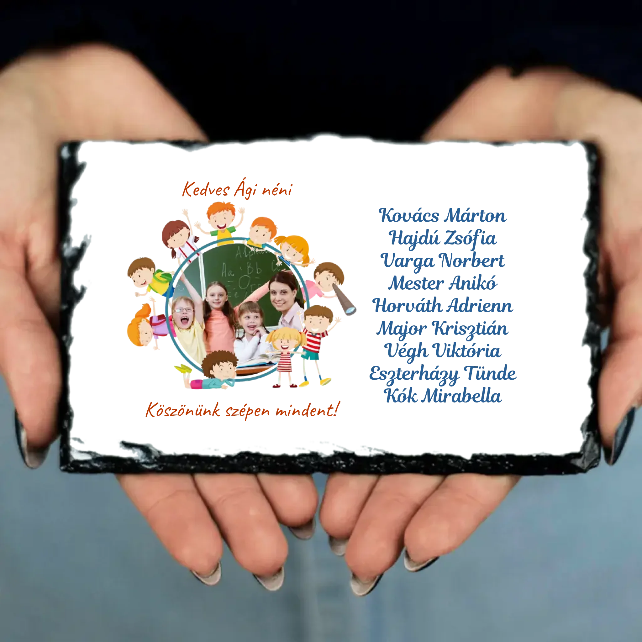 Egyedi szerkeszthető ajándék gránitlap Pedagógusoknak és Óvónőknek