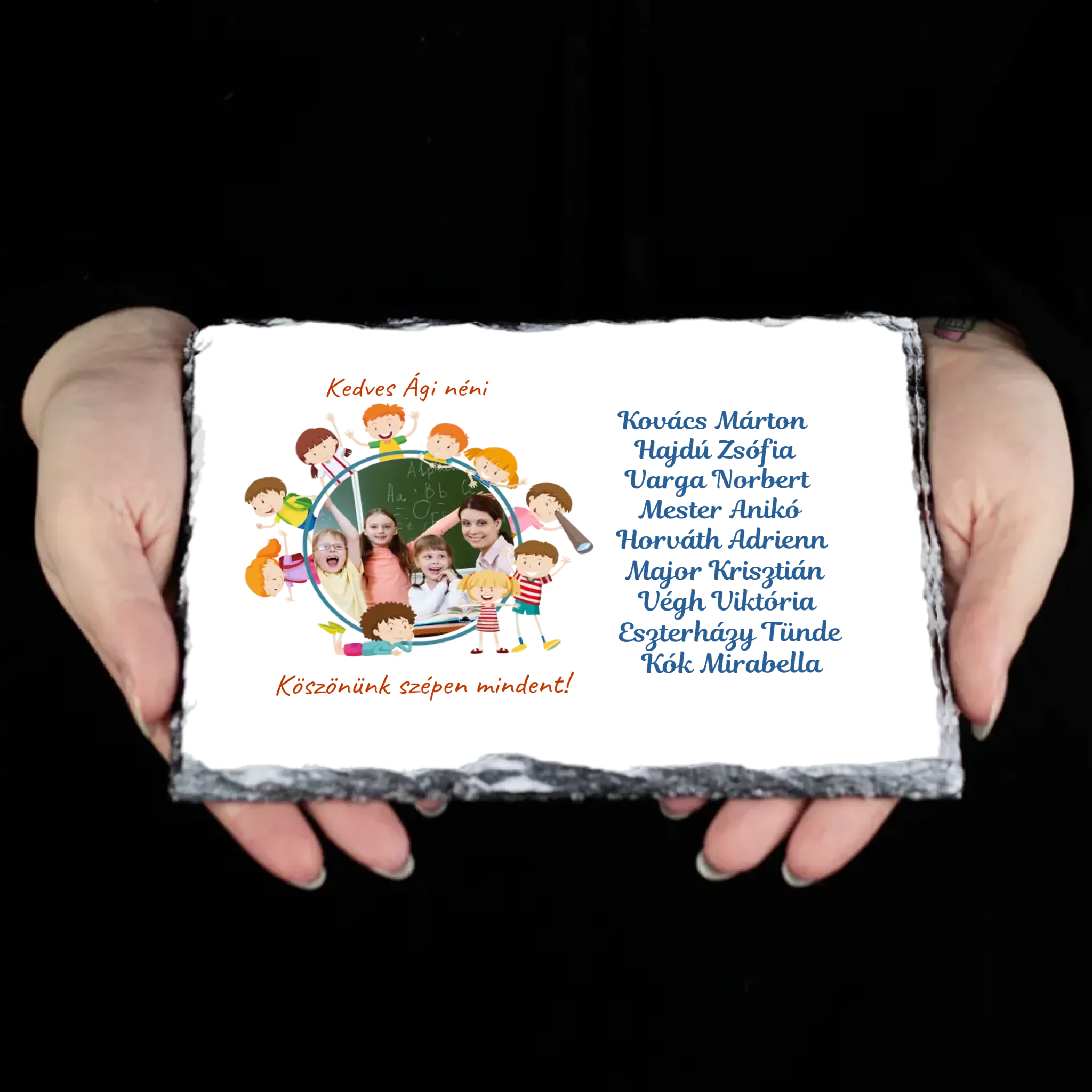 Egyedi szerkeszthető ajándék gránitlap Pedagógusoknak és Óvónőknek