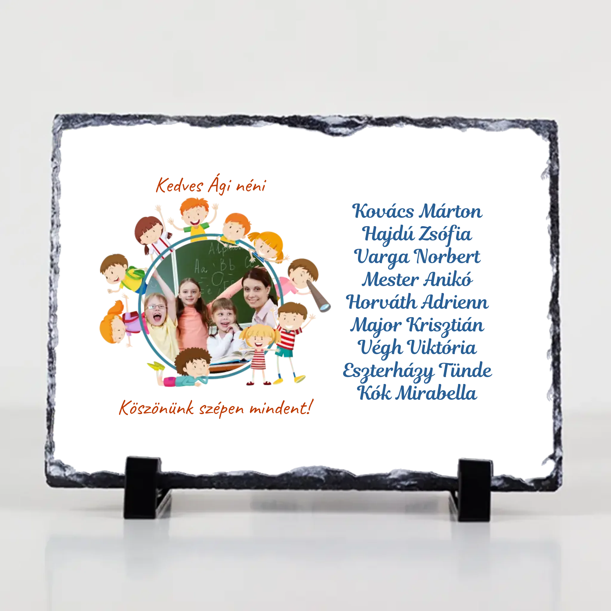 Egyedi szerkeszthető ajándék gránitlap Pedagógusoknak és Óvónőknek