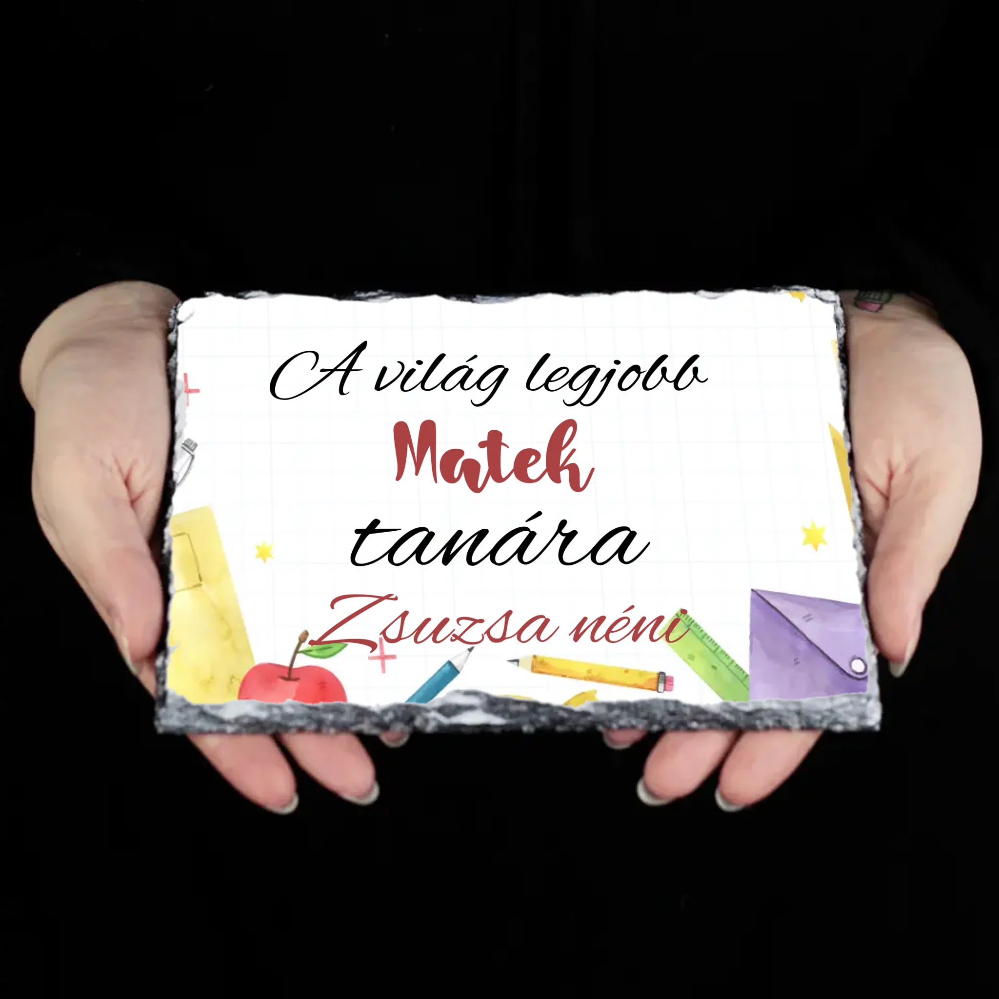 A világ legjobb tanára szerkeszthető ajándék gránitlap pedagógusoknak