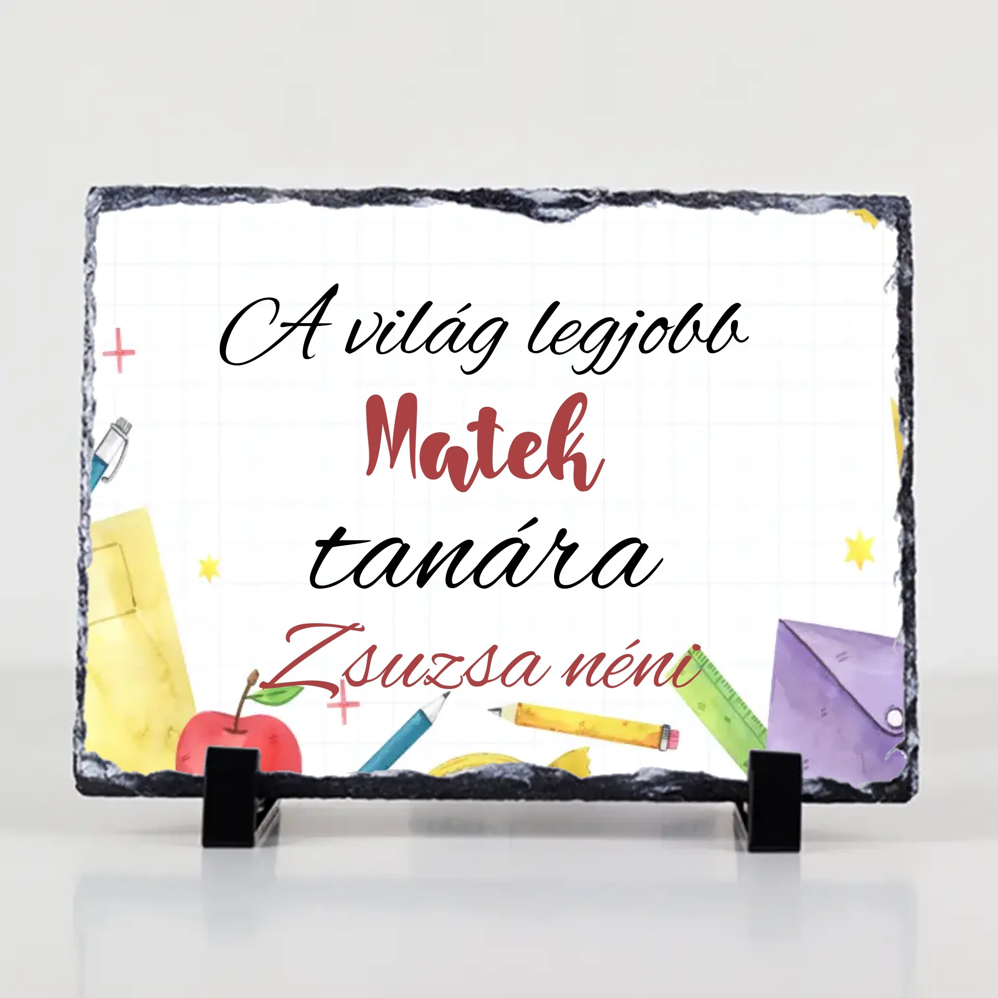 A világ legjobb tanára szerkeszthető ajándék gránitlap pedagógusoknak