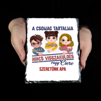 A csomag tartalma-szerkeszthető karakteres vicces apák napi ajándék gránitkép