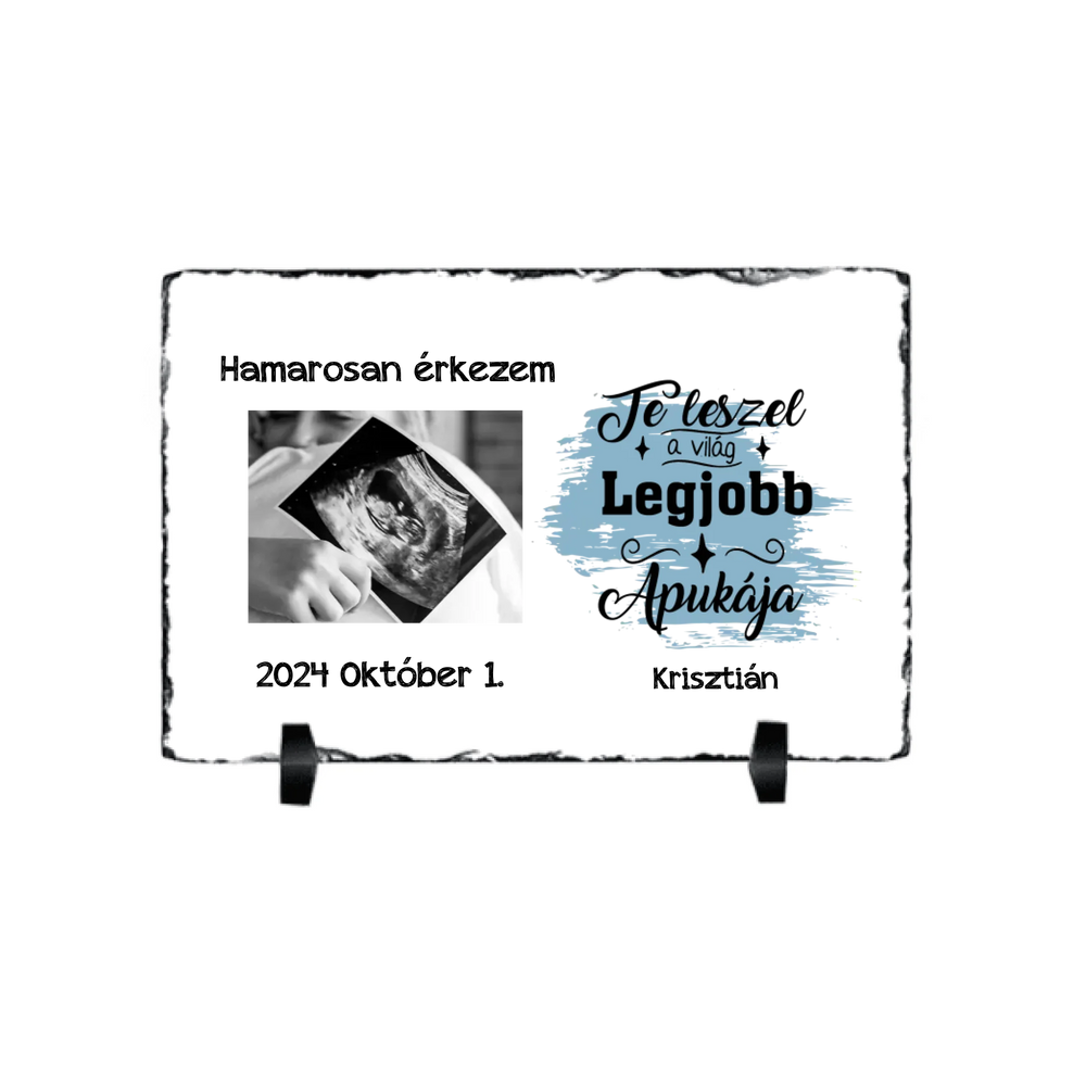 Hamarosan érkezem, ultrahang képes gránitlap leendő Apukáknak