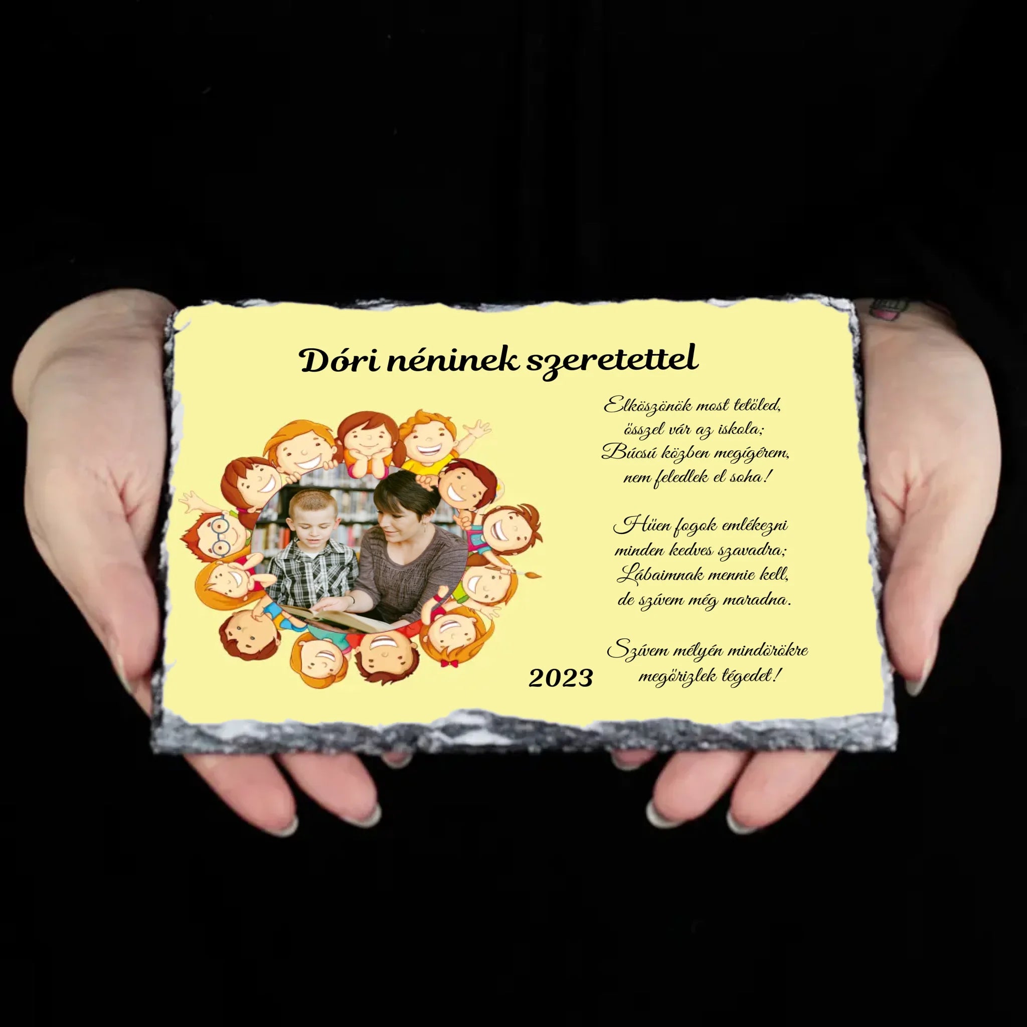 Óvodai ballagási ajándék gránitlap egyedi képpel