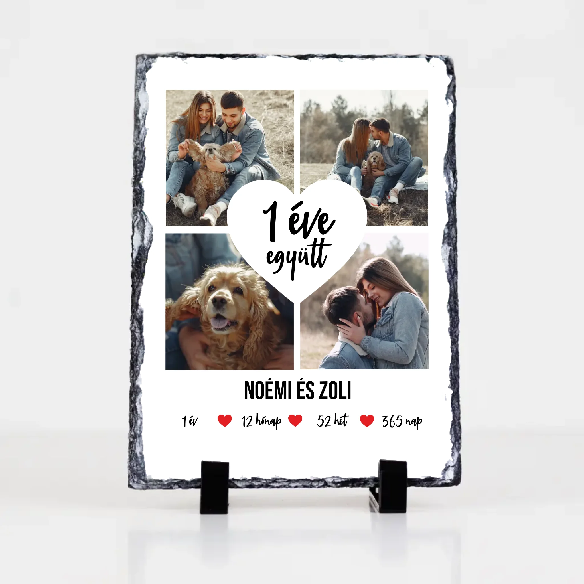 Évfordulós fotókollázs gránitkép XL
