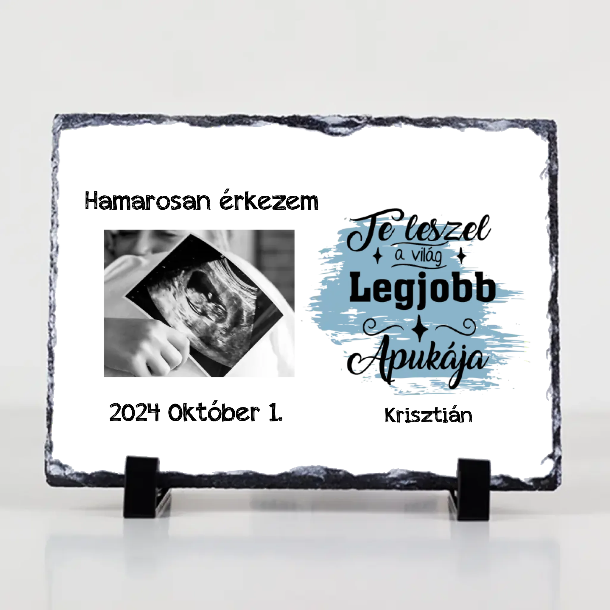 Hamarosan érkezem, ultrahang képes gránitlap leendő Apukáknak