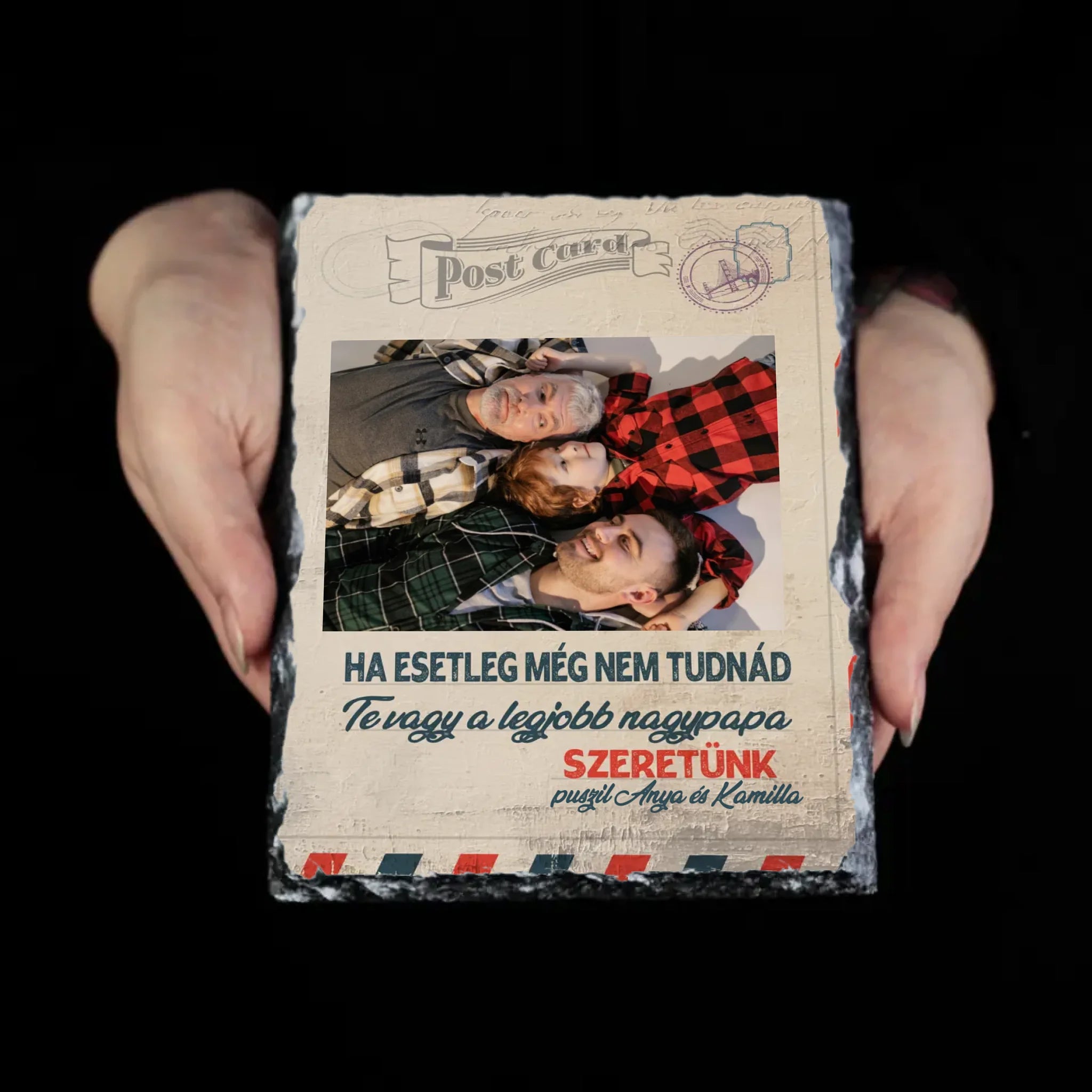 Egyedi apák napi ajándék nagypapáknak - Te vagy a legjobb nagypapa gránitlap XL