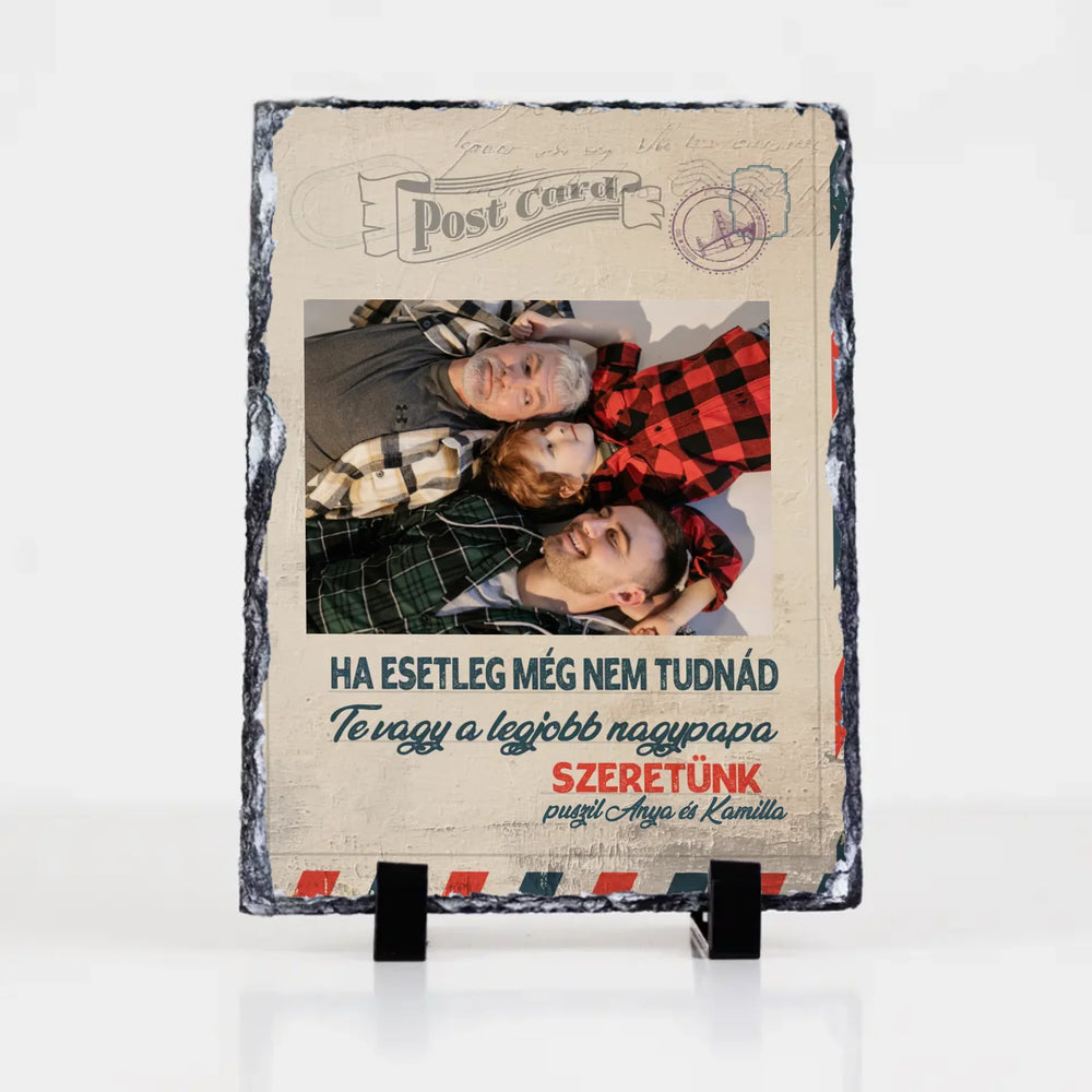 Egyedi apák napi ajándék nagypapáknak - Te vagy a legjobb nagypapa gránitlap XL