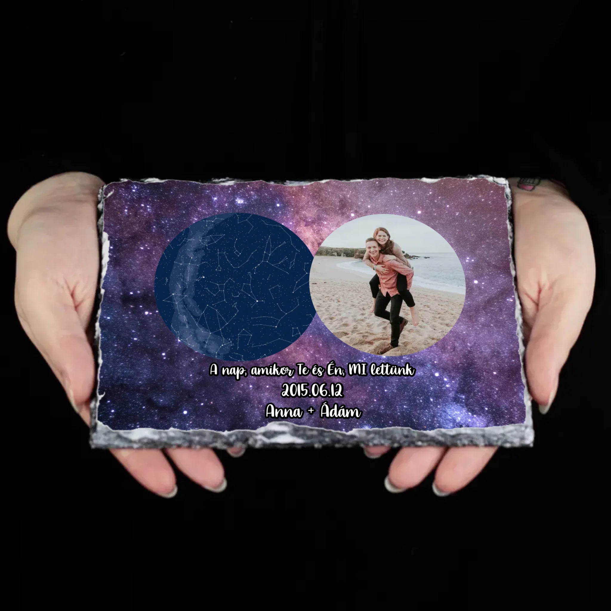 Csillagtérképes gránitlap egyedi képpel
