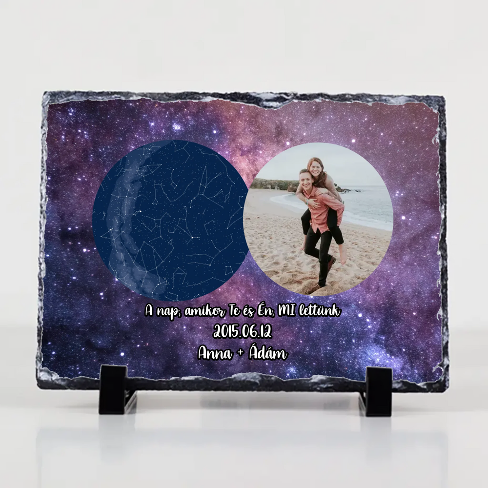 Csillagtérképes gránitlap egyedi képpel