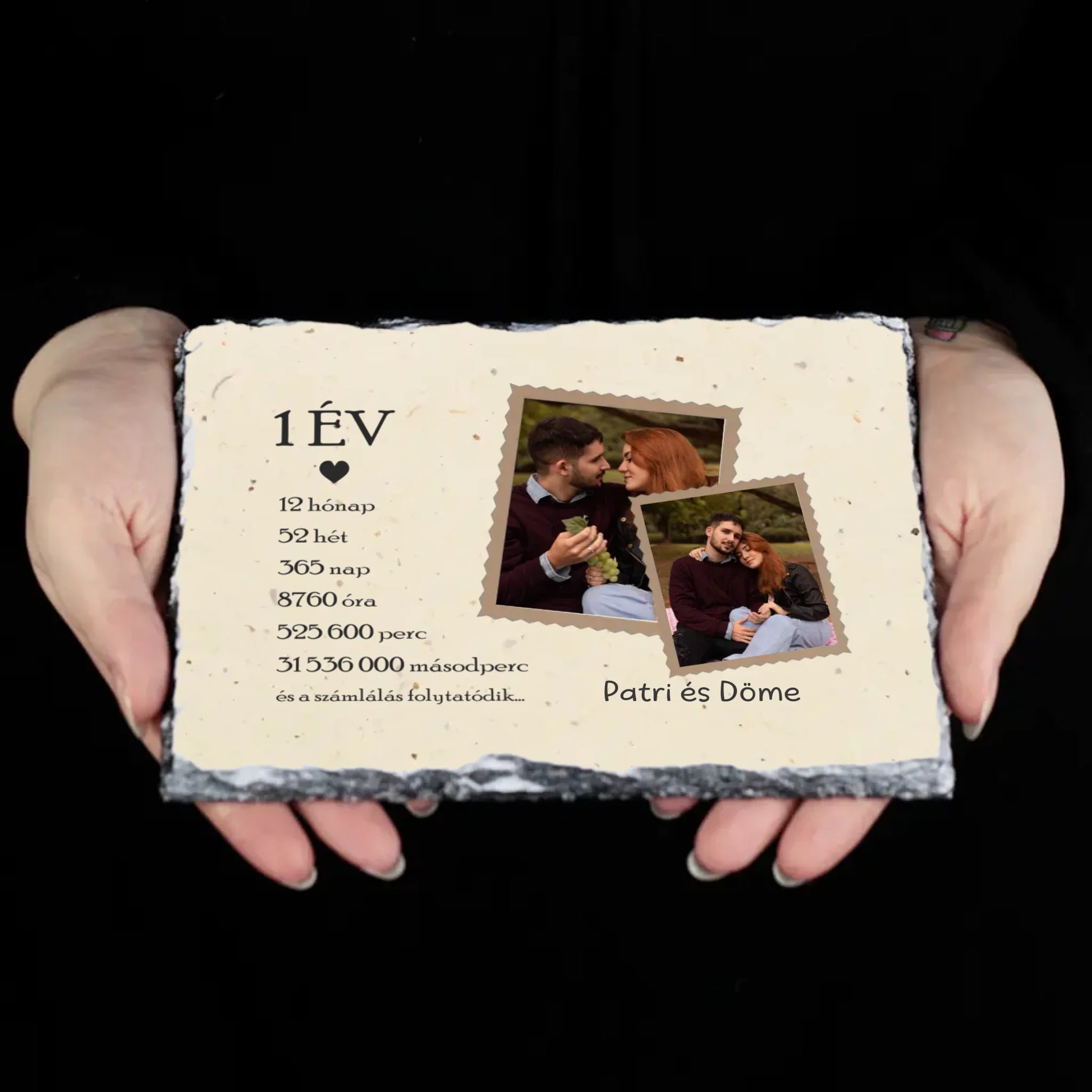 Évfordulós gránitkép két képpel