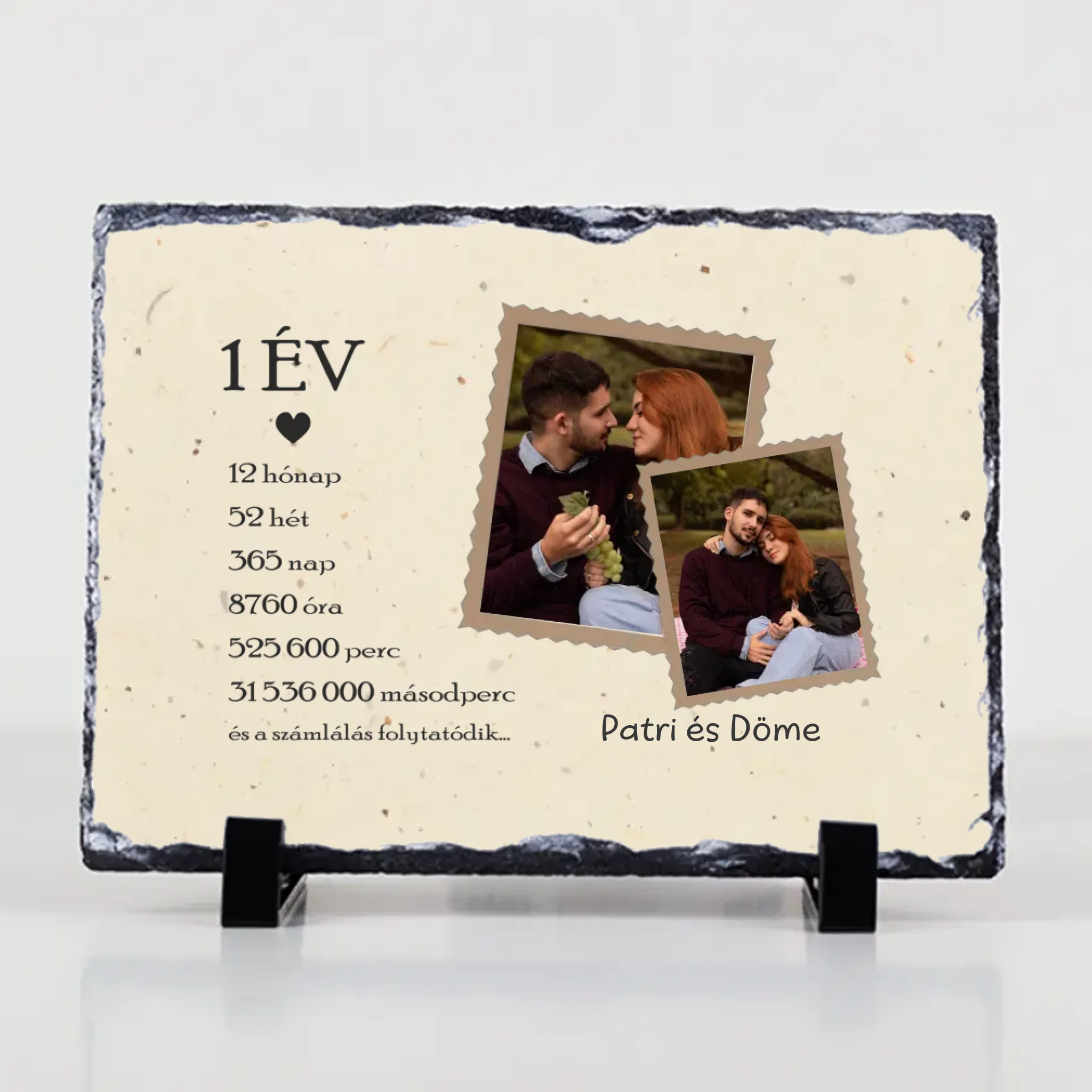 Évfordulós gránitkép két képpel