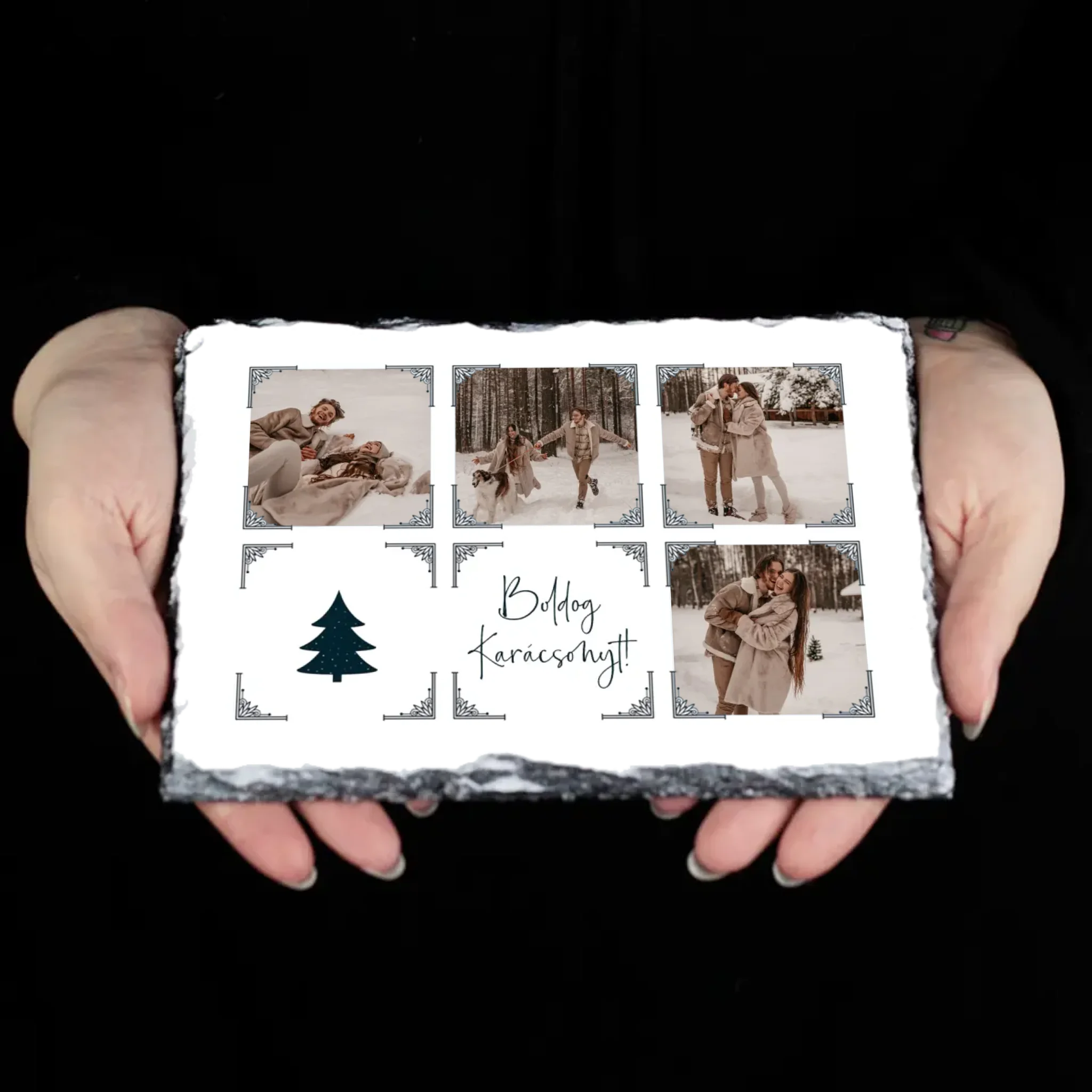 Egyedi karácsonyi gránitkép