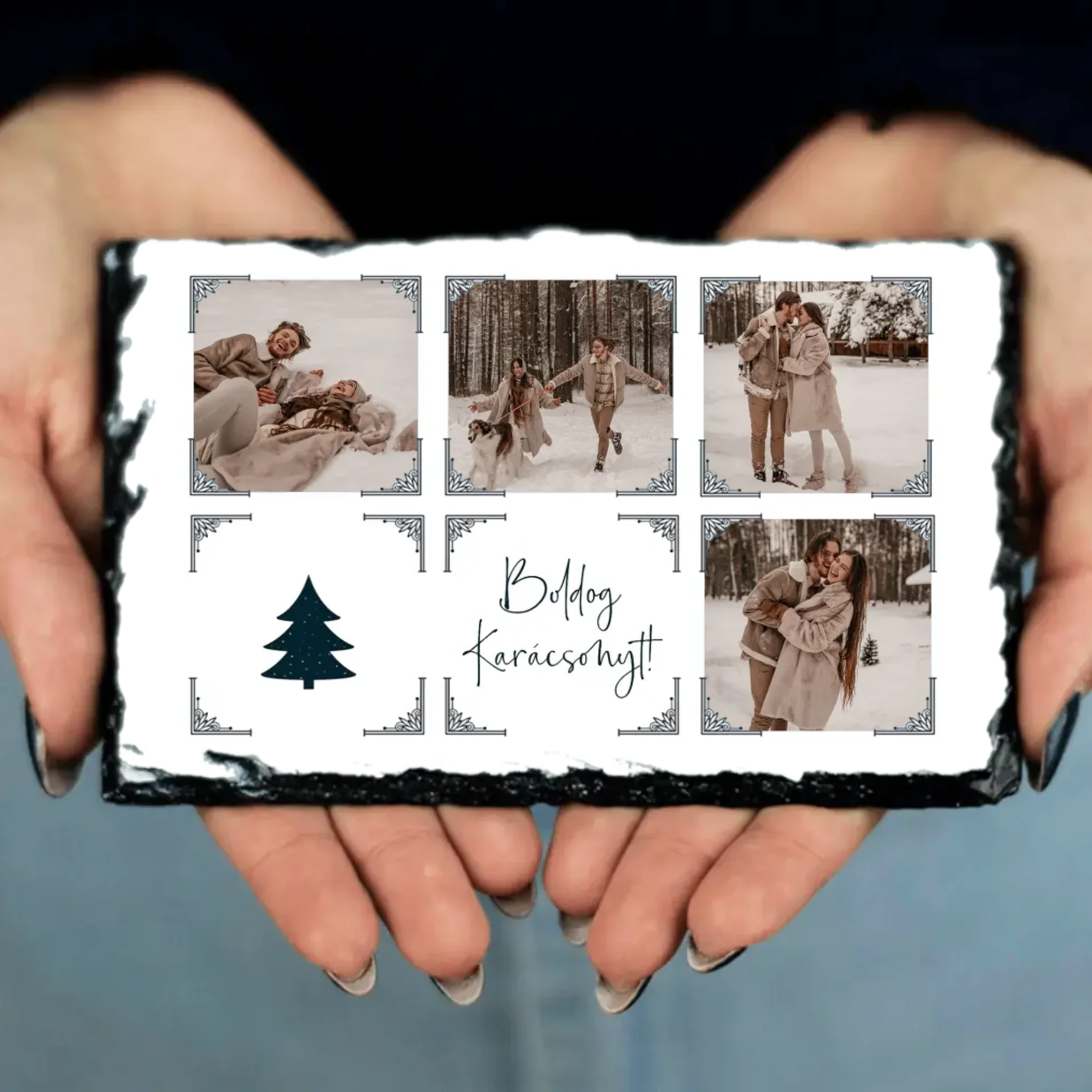 Egyedi karácsonyi gránitkép