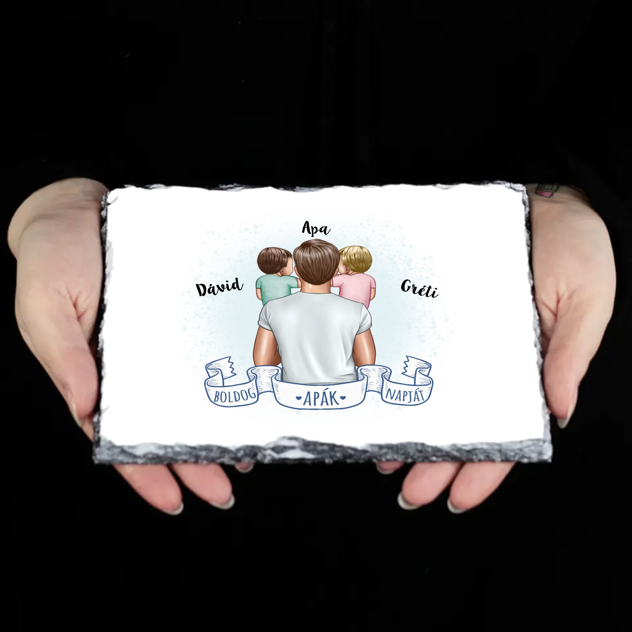 Apák napi ajándék - Szerkeszthető karakteres egyedi gránitlap apáknak