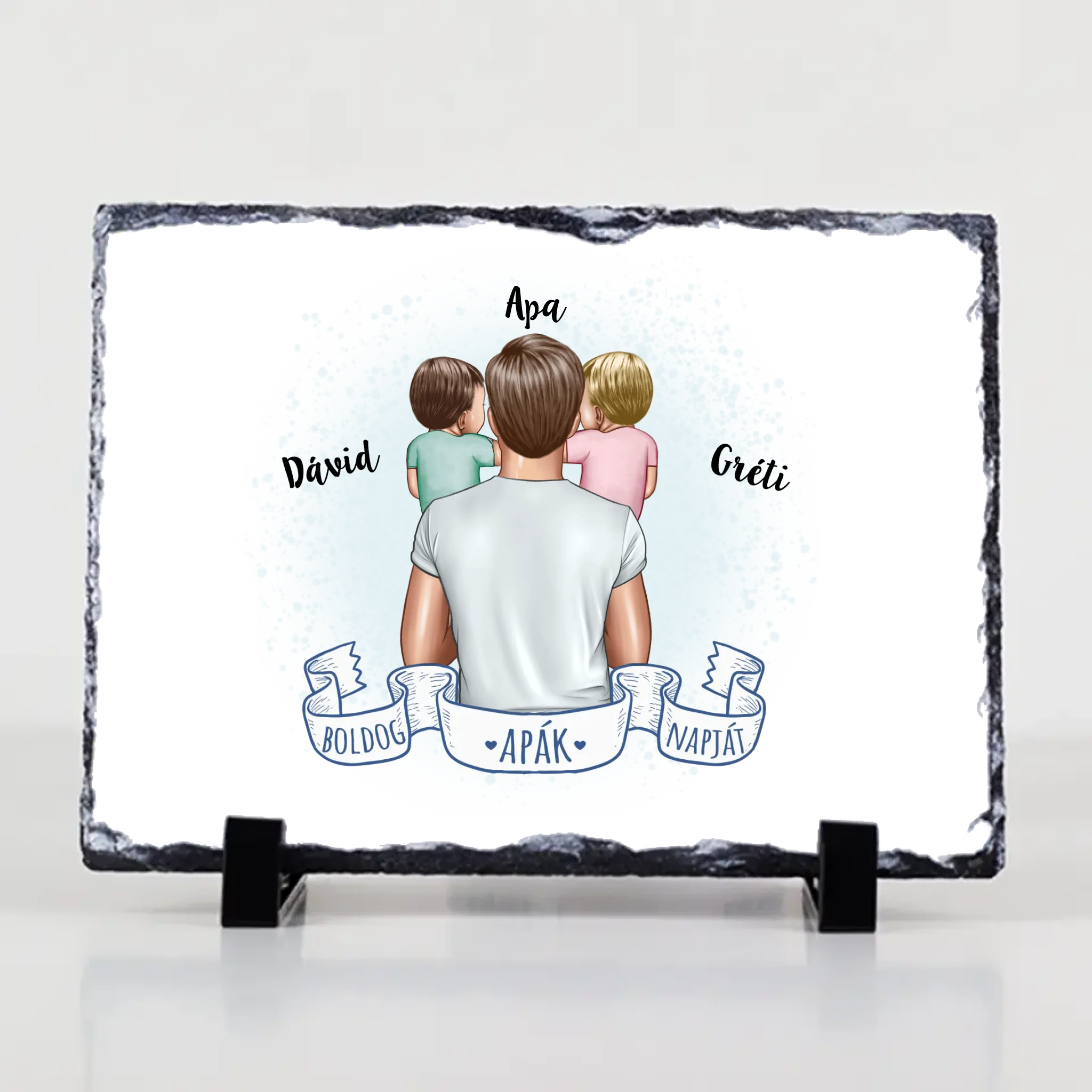 Apák napi ajándék - Szerkeszthető karakteres egyedi gránitlap apáknak