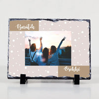 Egyedi fényképes gránitlap pöttyös háttérrel