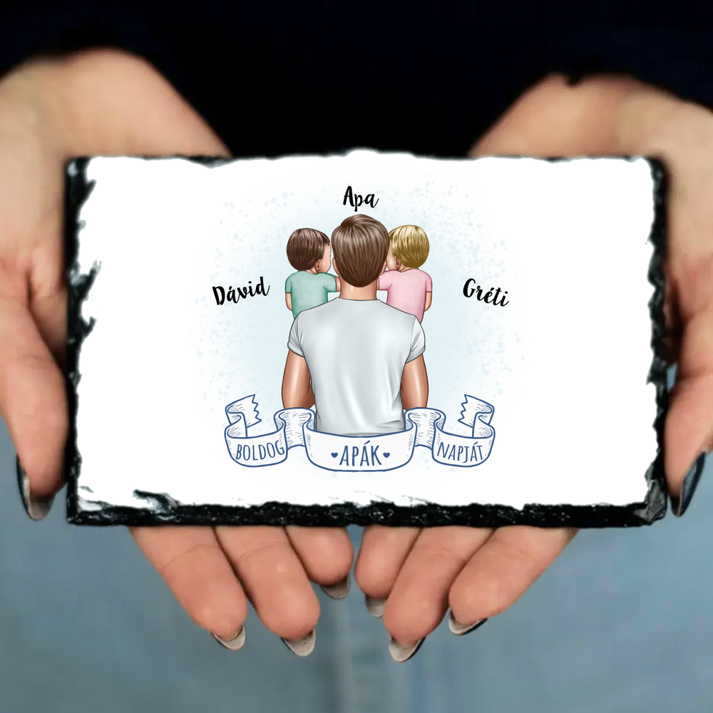 Apák napi ajándék - Szerkeszthető karakteres egyedi gránitlap apáknak
