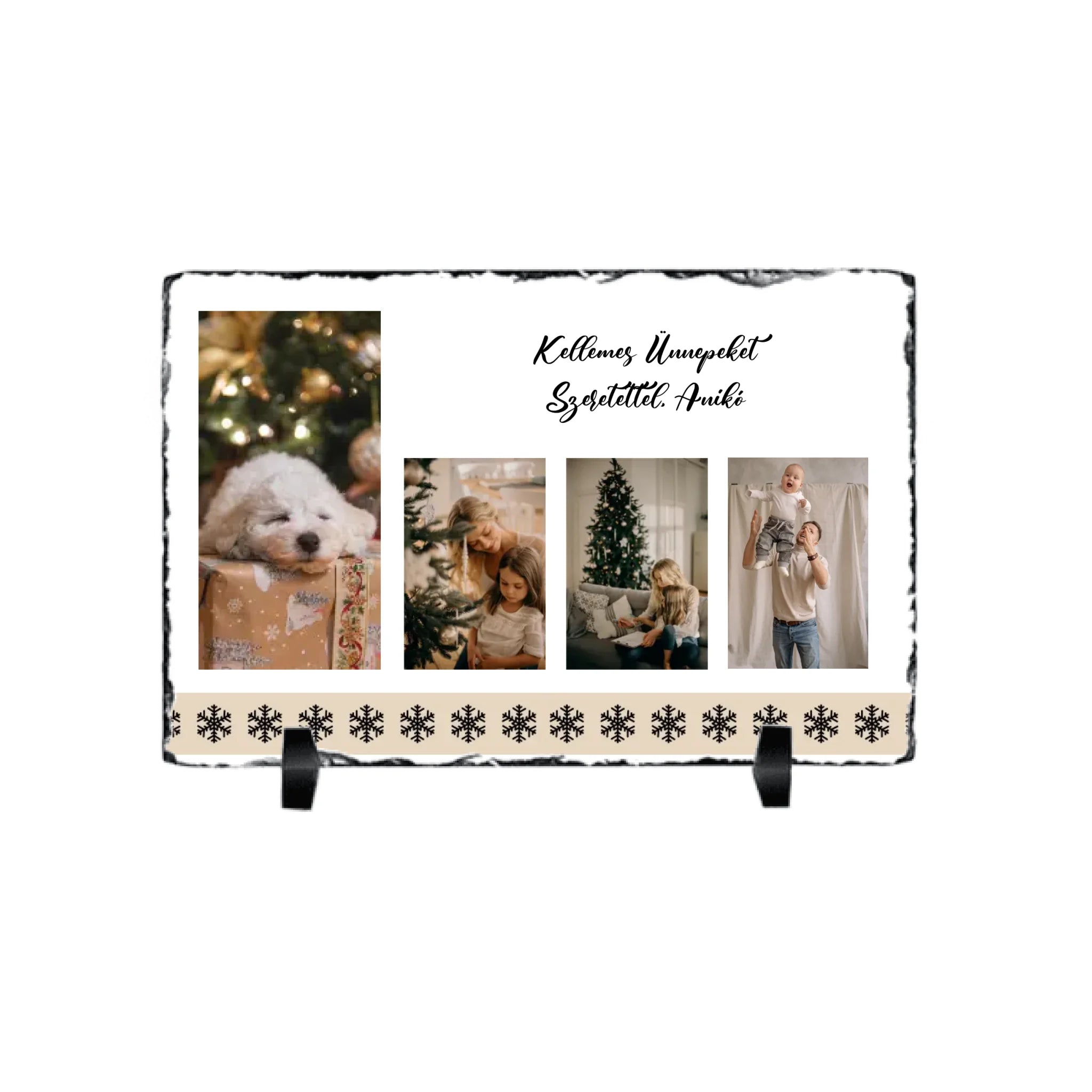 Ajándék gránitkép Kellemes Ünnepeket felirattal