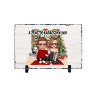 Egyedi karácsonyi ajándék pároknak - szerkeszthető karakteres gránitlap