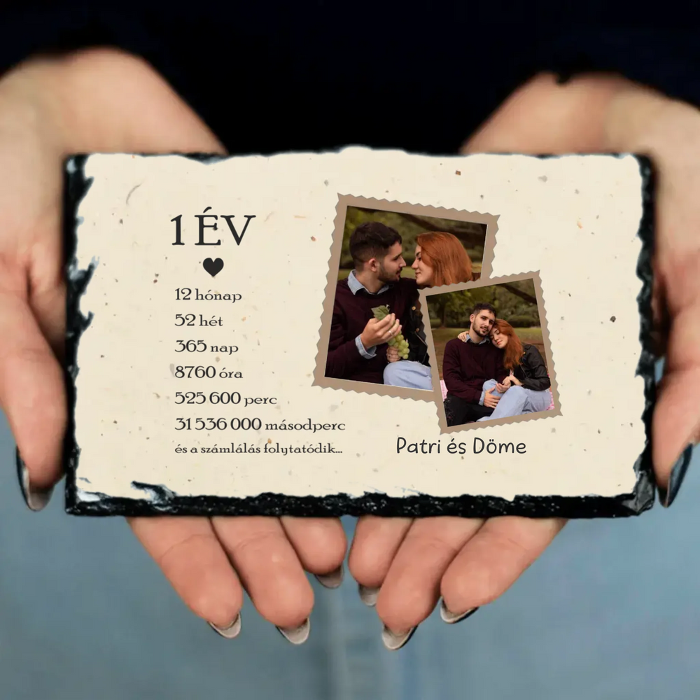 Évfordulós gránitkép két képpel