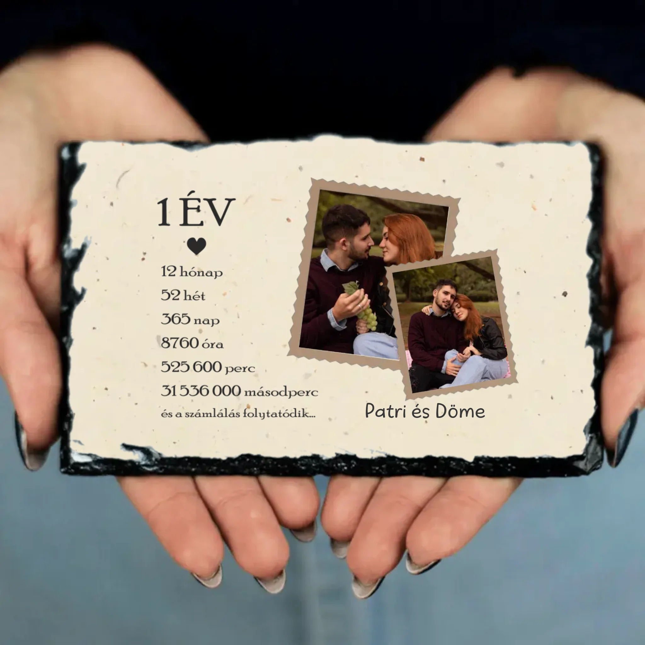 Évfordulós gránitkép két képpel