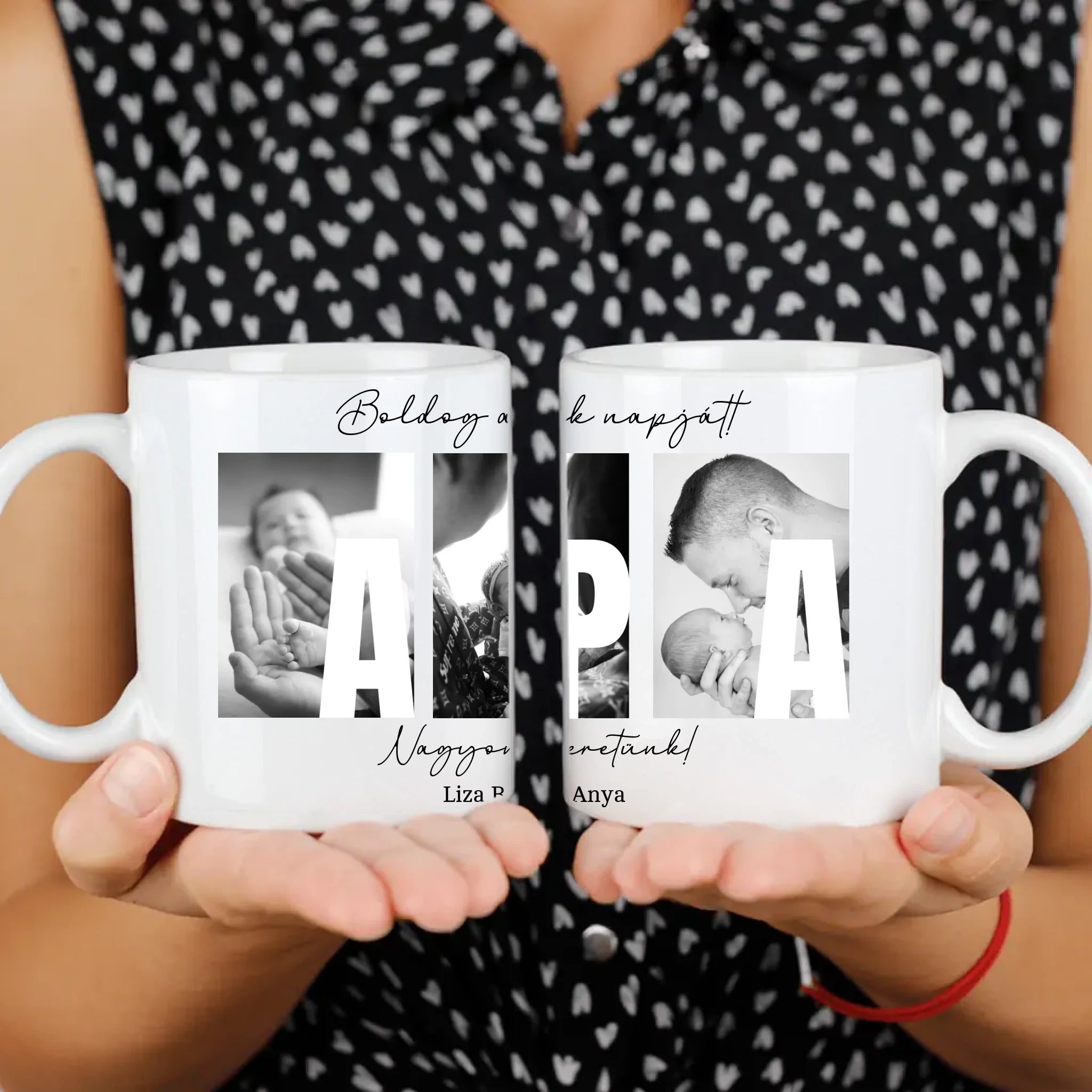 Ajándék Apáknak - Egyedi képes Apa szeretünk bögre