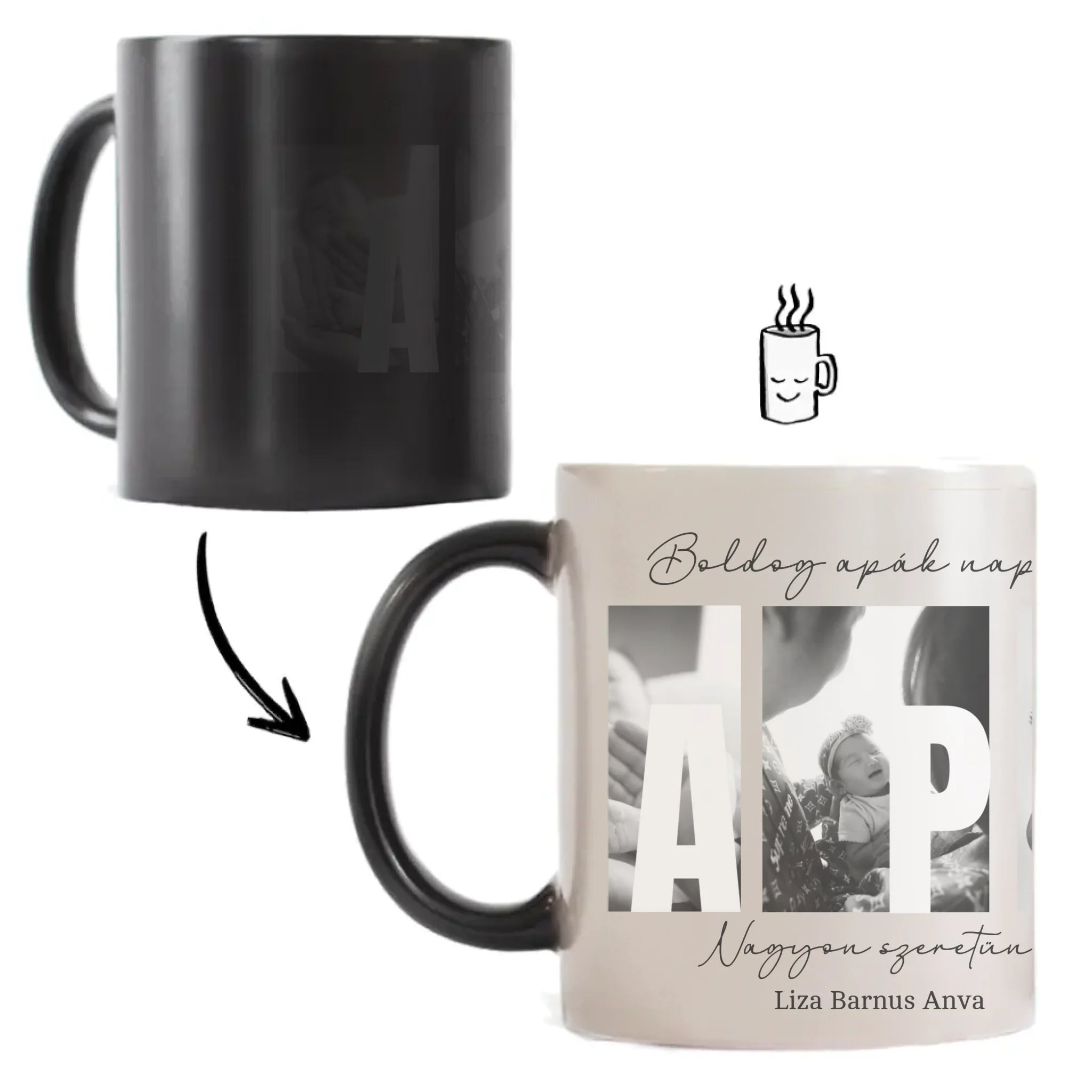Ajándék Apáknak - Egyedi képes Apa szeretünk bögre
