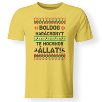 Boldog Karácsonyt te mocskos állat - vicces karácsonyi férfi póló