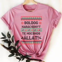 Boldog Karácsonyt te mocskos állat - vicces karácsonyi női póló