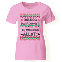 Boldog Karácsonyt te mocskos állat - vicces karácsonyi női póló