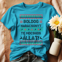 Boldog Karácsonyt te mocskos állat - vicces karácsonyi női póló