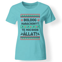 Boldog Karácsonyt te mocskos állat - vicces karácsonyi női póló